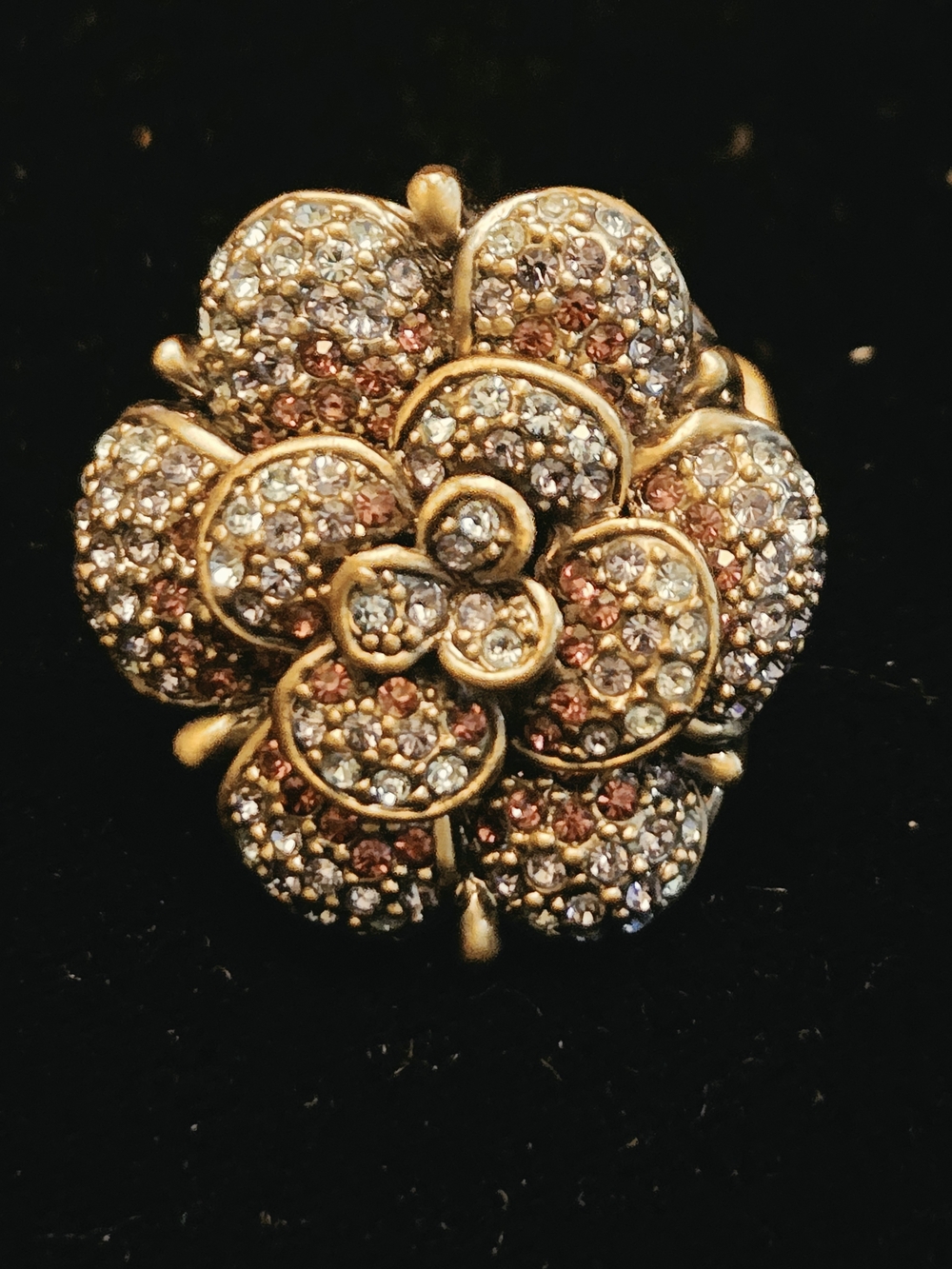 Heidi Daus "Petal Profusion" Swarovski Crystal Flower Ring